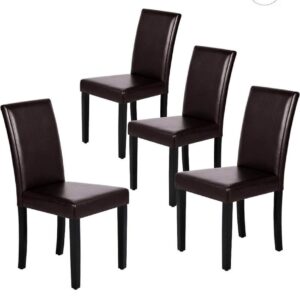 Dining Chair Faux Leather Chairs set of 4