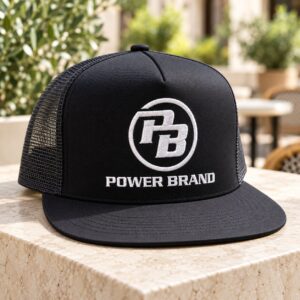POWER BRAND Black & White Trucker Cap