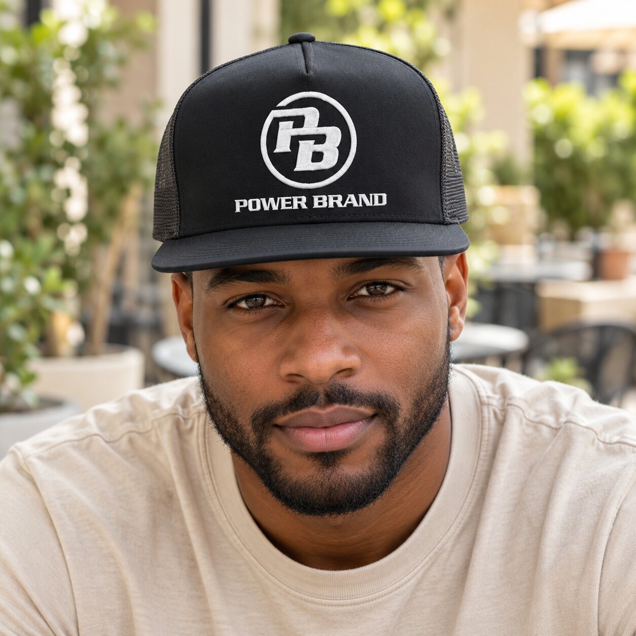 POWER BRAND Black & White Trucker Cap - Image 3