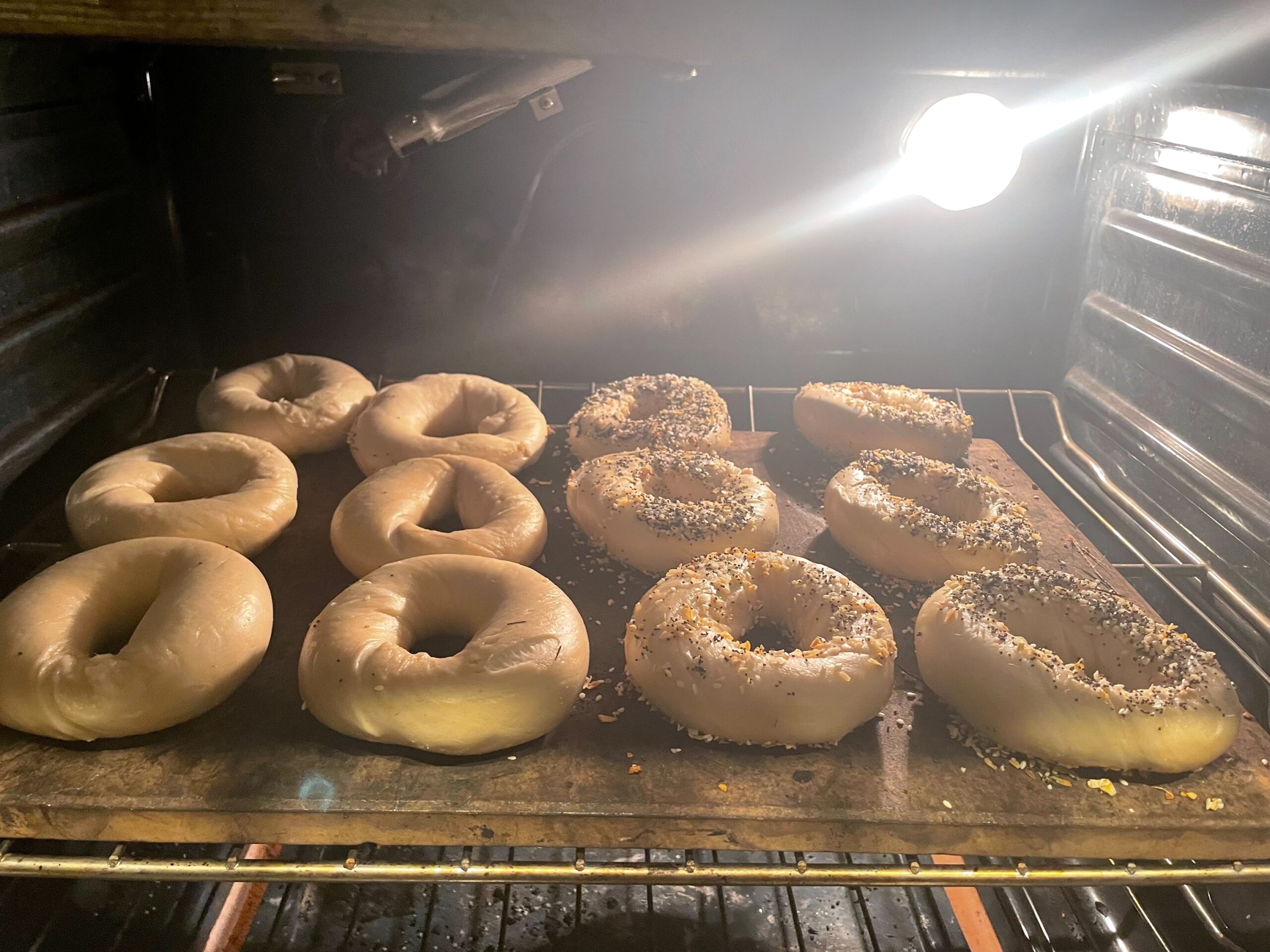 Bagels off Oven Boards